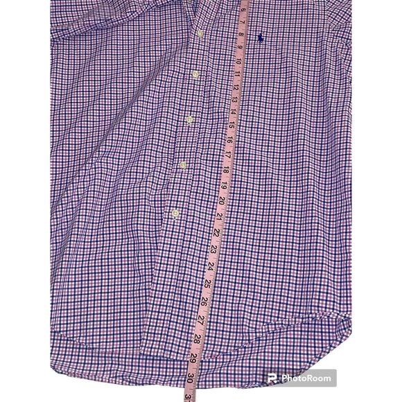 Polo Ralph Lauren Shirt Mens XL Pink Blue Checkered Blue Pony Button Down - Picture 4 of 6
